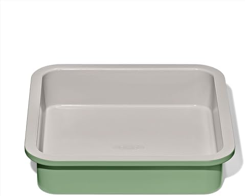 OXO Good Grips Non-Stick Pro Ceramic Coated Metal Bakeware Cake Pan — 9 in Square— Basil, Square Baking Pan for Cakes, Brownies and Cookies by Unknown