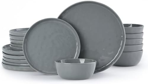 Famiware Mars Stoneware Dinnerware Set for 6, Dark Gray by Famiware