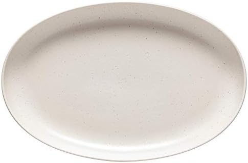 Casafina Ceramic Stoneware 16'' Oval Platter - Pacifica Collection, Vanilla | Microwave, Dishwasher, Oven & Freezer Safe Dinnerware | Food Safe Glazing | Restaurant Quality Serveware by Casafina