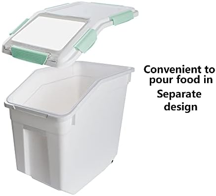 Saim 25lb Flour/Rice Storage Container with Rolling Casters (Green) - Image 3