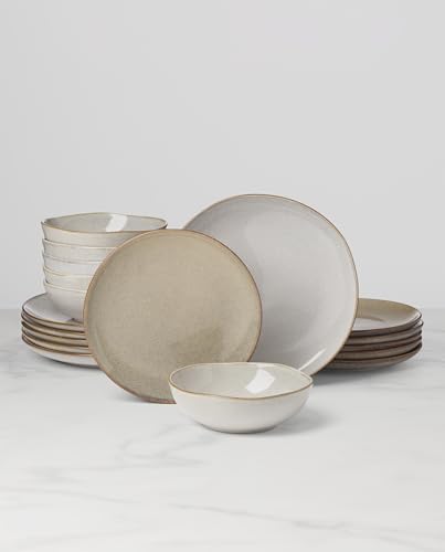 Oneida Organic Shades Oatmeal Stoneware 18-Piece Dinnerware Set for 6 - Image 7