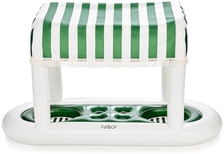 FUNBOY Floating Drink Station with Removable Canopy, Green Cabana by FUNBOY