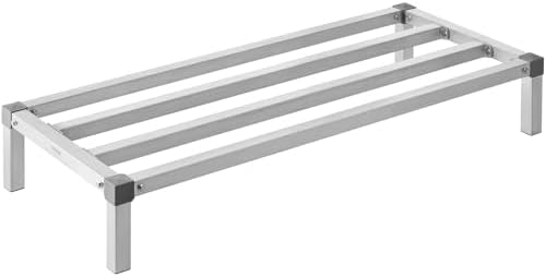 VEVOR Aluminum Dunnage Rack, 48” x 20” Commercial Food Floor Rack, 8” Off the Floor, 1000 lbs Capacity All-Welded Aluminum Storage, for Storage in Restaurants, Kitchens, Garages and Vehicles by VEVOR