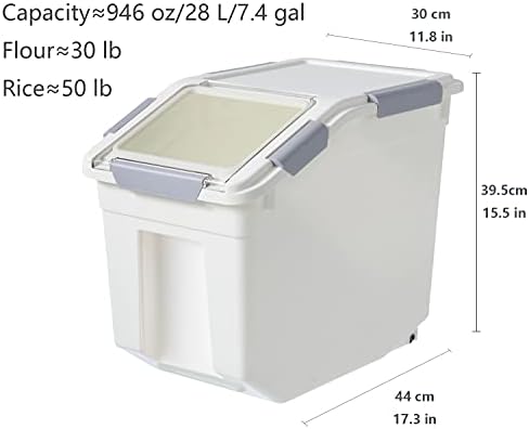 CITY BABY 2 Pack Airtight Flour Storage Container With Scoop,Dry Food, Sugar, Baking Supplies,Rice Container Set -BPA Free- Pet Food Storage Container,Dog Cat Birds Food Bin(30LB) - Image 6