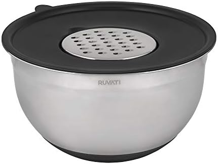Ruvati 5 quart mixing bowl and colander set with grater attachments (6 piece set) - RVA1255 - Image 4