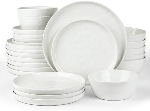 Famiware Mars Stoneware Dinnerware Set for 8, White by Famiware
