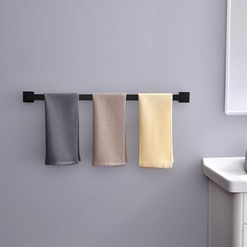 Bath Towel Bar, 32-Inch Towel Racks, Square Thicken Towel Holder, Wall Mounted Shower Towel Rail Hanger, Stainless Steel,Bathroom Accessories (Matte Black, 2 Pack) - Image 7