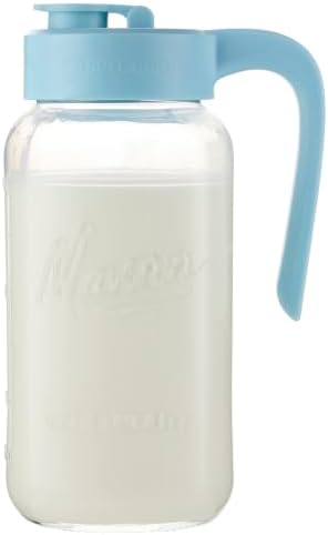 Mason Jar Pitcher, 64 oz (2 quart), Glass Pitcher with Lid by spreccio