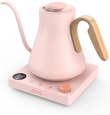 Epeios Gooseneck Electric Kettle with Temp Control,1200W,0.9L,Blush Pink by Epeios