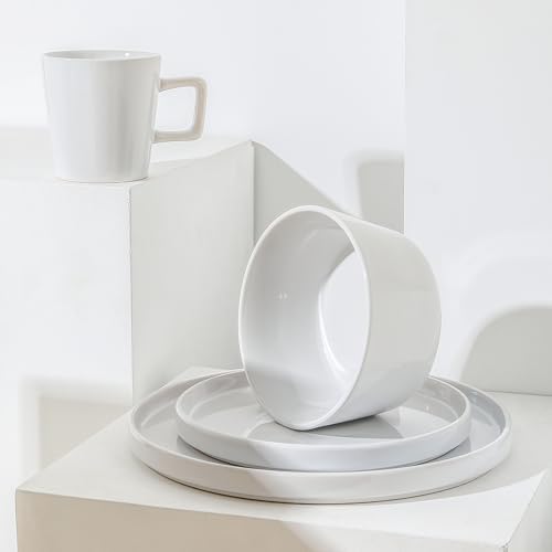 Stone Lain Celina Stoneware 32-Piece Dinnerware Set, White Glossy, Service For 8 - Image 6