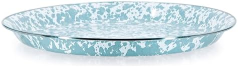 Golden Rabbit Enamelware Medium Tray, 15.5 inch, Sea Glass - Image 2