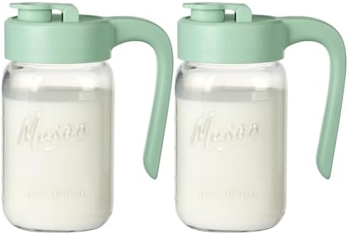 Mason Jar Pitcher, 2 pcs 32 oz (1 quart), Glass Pitcher with Lid by spreccio