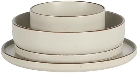 Gibson Elite Gelston Stoneware Matte Reactive Glaze 16 Piece (Service for 4) Plates and Bowl Dinnerware Set - Cream - Image 6