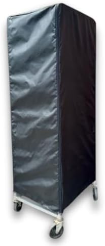 Bakery Food Pan Sheet Rack Cover | Size: 23"W x 28"L x 63"H | Material: Heavy-duty Nylon | Zippers: 2 | Color:Black | Pack of 1 by LaundryBagsOnline