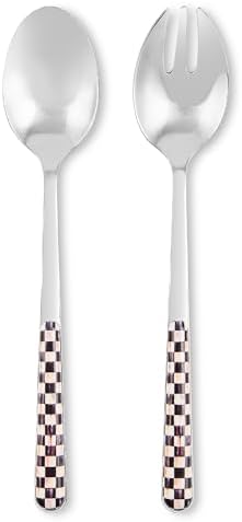 MACKENZIE-CHILDS Bistro Salad Serving Set, Black-and-White Courtly Check by Unknown