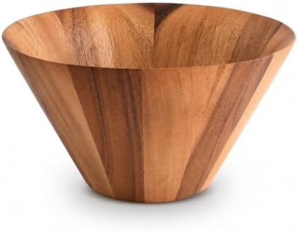 Arthur Court Acacia Wood Serving Bowl - Large Straight Side Salad Bowl for Fruits and Snacks - 12" Diameter x 7.5" Tall by ArthurCourt