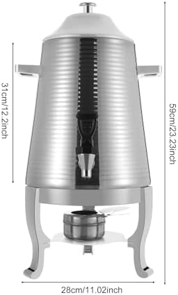 3.43Gallon Stainless Steel Hot Beverage Dispenser,Coffee Chafer Urn with Spigot&Fuel Holder,Cold&Hot Drinks Dispenser for Milk Coffee Tea Juice - Parties Catering Buffet Event (Silver,A) - Image 2