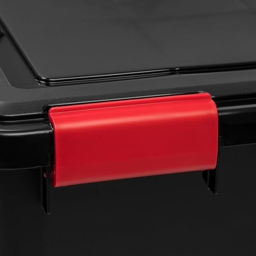 IRIS USA 3-Pack 106 Qt Storage Bins with Gasket Lids, Black/Red - Image 6