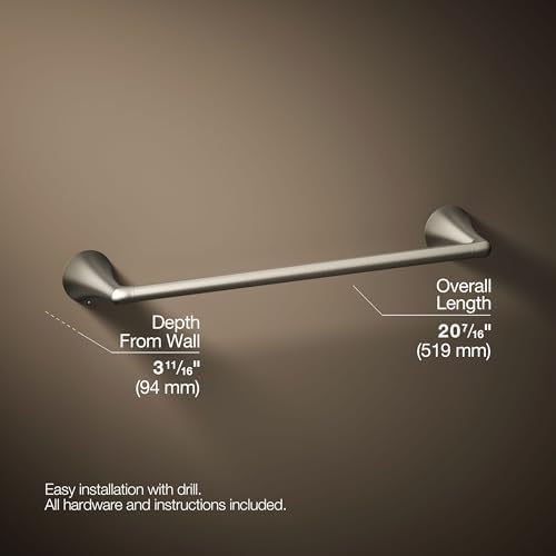 Kohler 35931-BN Buckley™ 18" towel bar, Vibrant Brushed Nickel - Image 4