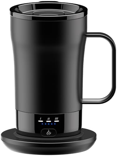 Self-Heating Coffee Mug, 14oz Heated Coffee Mug Rechargeable - Temperature Control Cup Keep Drinks Hot, Smart Cup Great Gift for Women & Slow Sippers by PUSEE