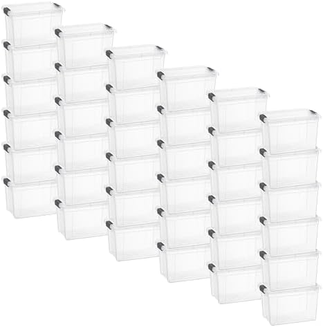 Superio 4.75 Quart Clear Plastic Storage Boxes with Lids, Stackable Organizer Containers, BPA-Free Storage Bins for Home, Office, School & Dorm, 36 Pack by Superio