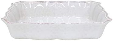 Casafina Ceramic Stoneware 13" x 10" Rectangular Baker - Impressions Collection, White | Oven & Dishwasher Safe Bakeware | Food Safe Glazing | Restaurant Quality Dinnerware by Casafina