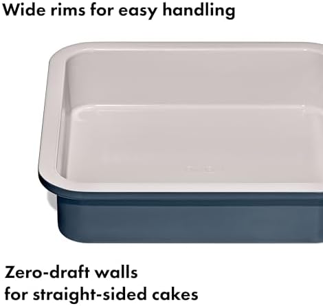 OXO Good Grips Non-Stick Pro Ceramic Coated Metal Bakeware – Storm Blue, 9" Square Cake Pan (Pack of 6) - Image 5