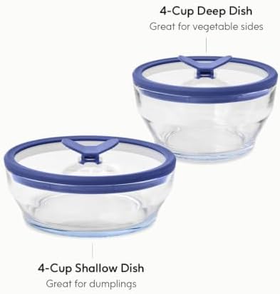 Anyday 4-Piece Medium Glass Food Storage with Lids (Clear Blueberry) - Image 2