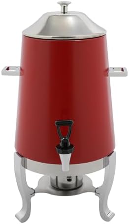 3.43Gallon Stainless Steel Hot Beverage Dispenser,Coffee Chafer Urn with Spigot&Fuel Holder,Cold&Hot Drinks Dispenser for Milk Coffee Tea Juice - Parties Catering Buffet Event (Red) by Eapmic