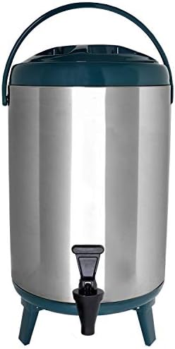 Vollum Stainless Steel Insulated Beverage Dispenser – Insulated Thermal Hot and Cold Coffee Carafe – 8 Liter Drink Dispenser with Spigot for Hot Water, Tea & Coffee, Cold Milk, Juice & More TEAL by Vollum
