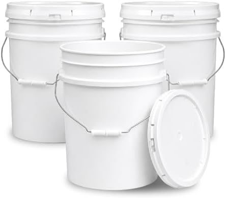 ePackageSupply 5 Gallon Bucket - Food Grade w/Lid BPA-Free, 3 Pack - White by ePackageSupply