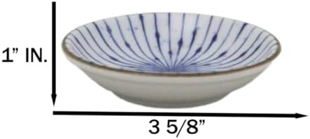 Ebros Gift Artistic Blue Waves Fubuki Tokusa Made In Japan Dinnerware Serveware Kitchenware Set Asian Japanese Restaurant Supply (Pack Of 6 Round Sauce Dish 1.5oz) - Image 2
