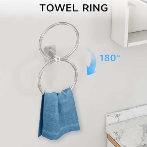 KLJKPA 10-Piece Brushed Nickel Bathroom Hardware Set, 24 inch Towel Bar - Image 3