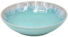 Casafina Ceramic Stoneware Soup & Pasta Bowl - Taormina Collection, Aqua | Microwave & Dishwasher Safe Dinnerware | Food Safe Glazing | Restaurant Quality Tableware by Casafina