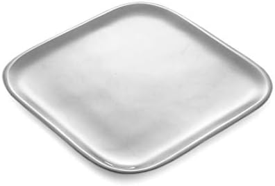 nambe Square Platter | Oven Safe Dishes for Serving Food Party Entertaining | 9-Inch Serving Tray for Steak, Appetizers, Salad, and Turkey | Made of Metal Alloy by Unknown