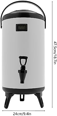 Hot Beverage Dispenser, 12L/3.17Gal Insulated Beverage Dispensers Insulated Thermal Hot and Cold Beverage Dispenser with Spigot & Thermometer Stainless Steel Drink Dispenser for Tea Coffee Milk - Image 6