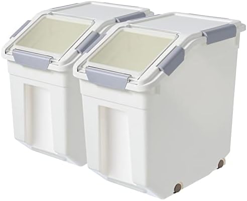 CITY BABY 2 Pack Airtight Flour Storage Container With Scoop,Dry Food, Sugar, Baking Supplies,Rice Container Set -BPA Free- Pet Food Storage Container,Dog Cat Birds Food Bin(50LB) by CITY+BABY