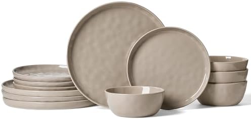Famiware Mars Stoneware Dinnerware Set for 4, Cinnamon Brown by Famiware