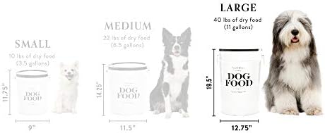 Harry Barker Bon Chien Dog Food Storage Canister – Medium 6.5 gallons, Airtight Stainless Steel Pet Food Container, Stylish Kitchen Counter Dog Kibble Storage with Easy-Open Lid - White - Image 3
