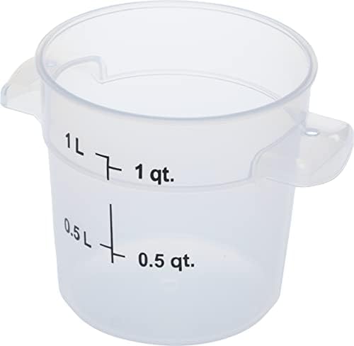 Carlisle FoodService Products Storplus Round Food Storage Container with Stackable Design for Catering, Buffets, Restaurants, Polypropylene (Pp), 1 Quart, Clear by CarlisleFoodServiceProducts