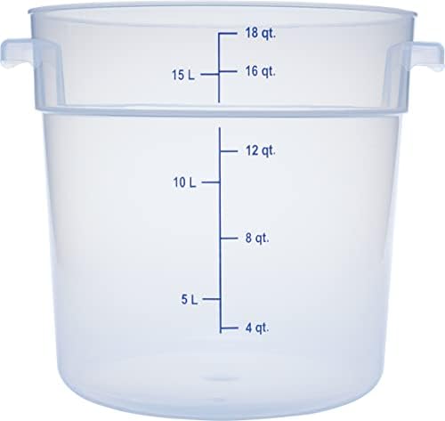 Carlisle FoodService Products Storplus Round Food Storage Container with Stackable Design for Catering, Buffets, Restaurants, Polypropylene (Pp), 18 Quart, Clear, (Pack of 6) - Image 3