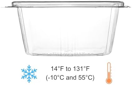 16oz RPET Clear Hinged Lid Deli Container - 200Pcs - Image 3