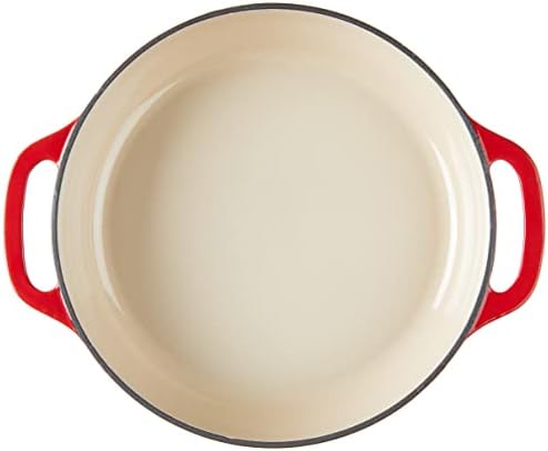 Lodge 3.6 Quart Enameled Cast Iron Covered Casserole with Lid – Dual Handles – Oven Safe up to 500° F or on Stovetop - Use to Marinate, Cook, Bake, Refrigerate and Serve – Solid Red - Image 3