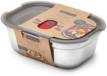 BLACK + BLUM Lunch Box - Meal Prep Containers Reusable for Picnic & Camping - Microwavable Stainless Steel Lunch & Dinner Food Storage Box with Leak Proof Lid - Dishwasher & Oven Safe - Small - 600ml by BlackBlum