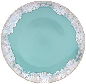 Casafina Ceramic Stoneware 11'' Dinner Plate - Taormina Collection, Aqua | Microwave & Dishwasher Safe Dinnerware | Food Safe Glazing | Restaurant Quality Tableware by Casafina