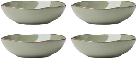 Oneida Organic Shades Sage Green Stoneware Pasta Bowl Set for 4, 34.5oz by Oneida