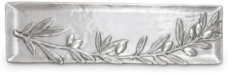 Arthur Court Olive Pattern Sand-Cast Aluminum Oblong Serving Tray 19 inch x 5.5 inch for Entertaining by ArthurCourt