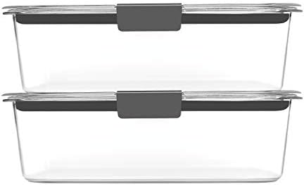 Rubbermaid Brilliance Glass Storage 4.7-Cup Food Containers with Lids, Clear (Pack of 3) & Leak-Proof Brilliance Food Storage Set | 9.6 Cup Plastic Containers - Image 6