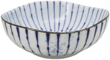 Ebros Gift Artistic Blue Waves Fubuki Tokusa Made In Japan Dinnerware Serveware Kitchenware Set Asian Japanese Restaurant Supply (Pack Of 6 Round Flair Small Shallow Bowls 11oz) - Image 5