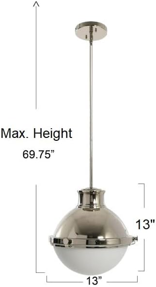 Cameron - 2-Tone Metal and Frosted Glass Ceiling Light, Polished Nickel - Image 2